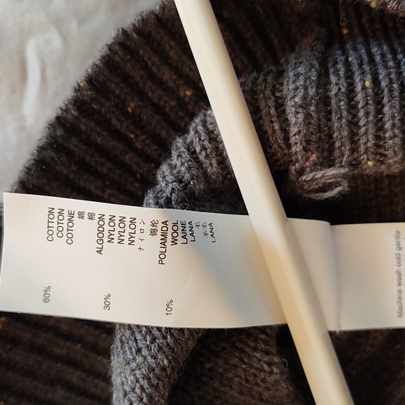 Gap Sweater Size S Shawl Collar 3 Button Long Sleeve Wool Blend Brown Knit NWT - Picture 9 of 13